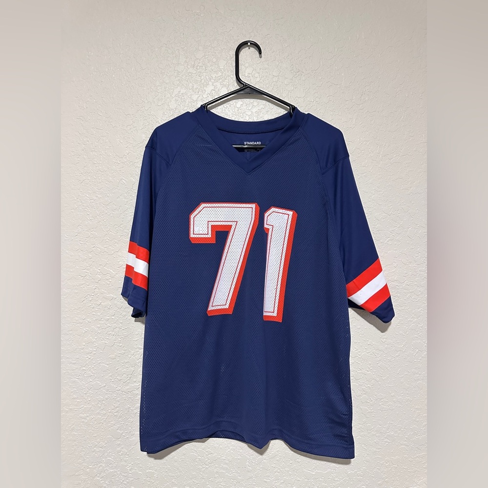 Urban Outfitters Standard Cloth Navy Blue Mesh Football Jersey Tee #71 NWT